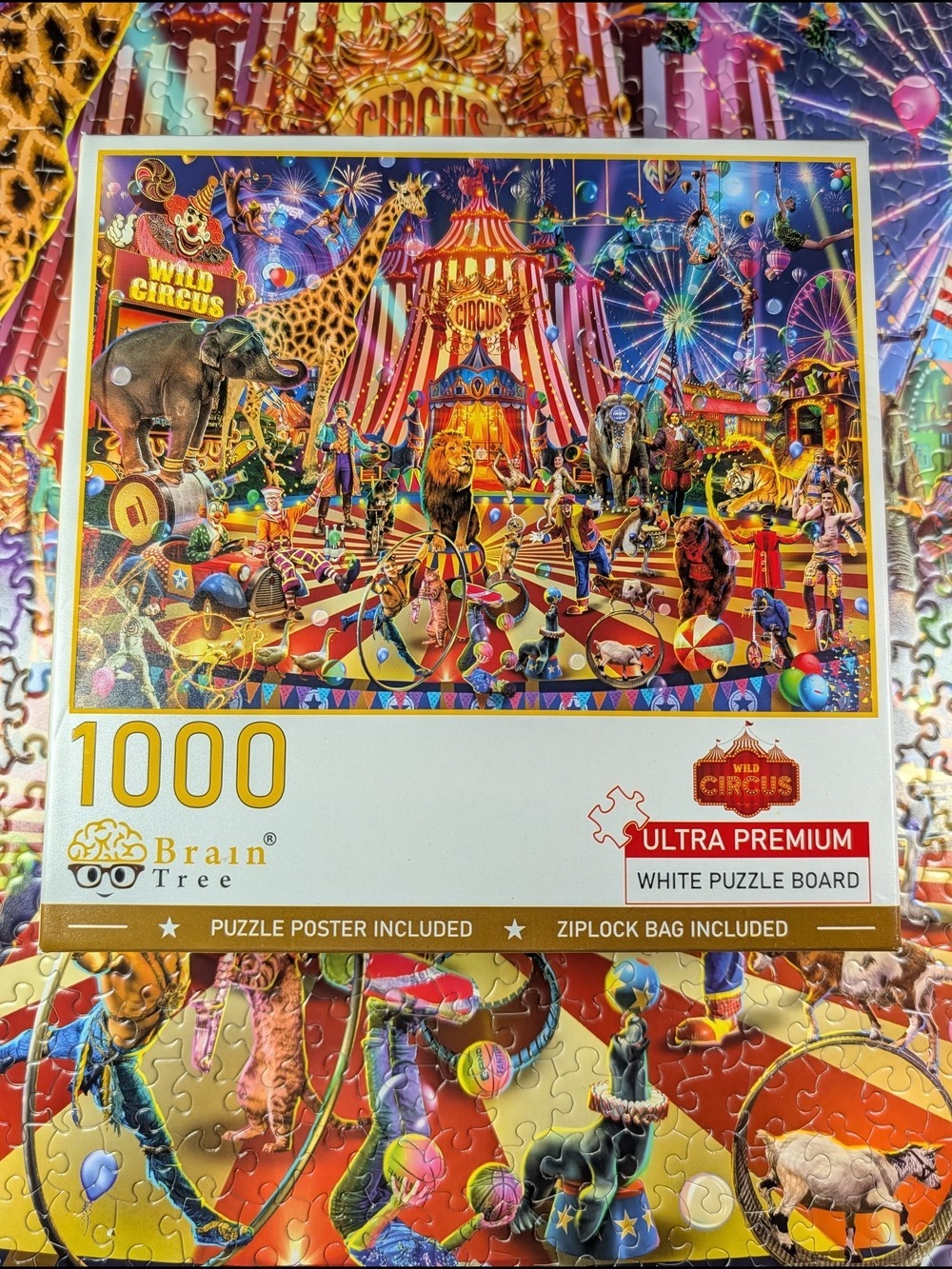 🧩ALL PUZZLES 2/$16🧩Brain Tree 1000-Piece Wild Circus Jigsaw Puzzle